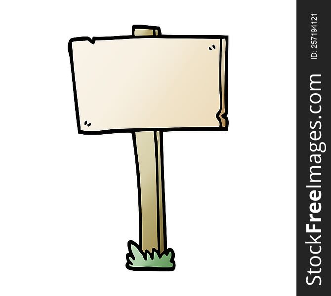 Cartoon Doodle Sign Post