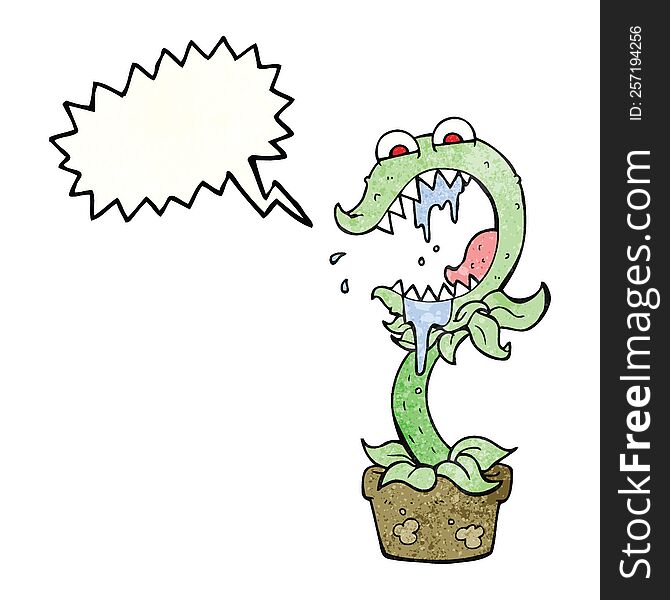 texture speech bubble cartoon carnivorous plant