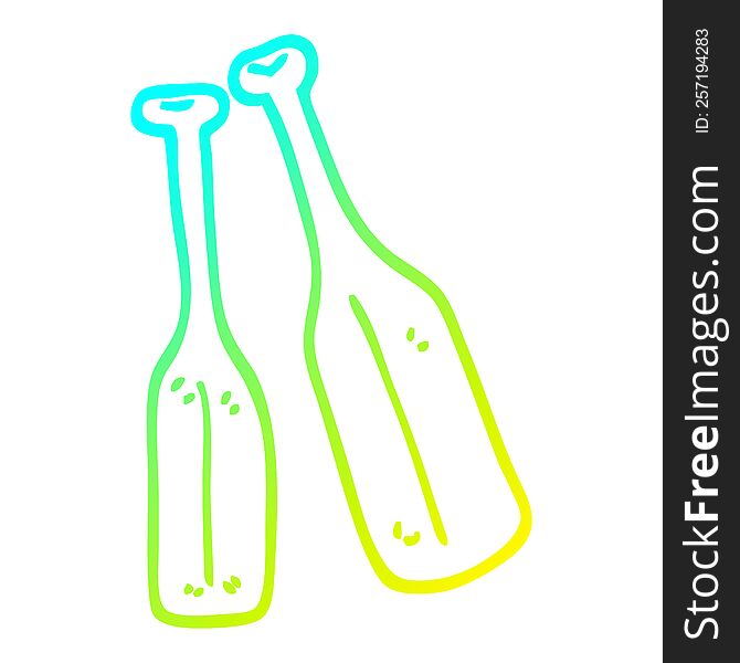 cold gradient line drawing cartoon pair of paddles