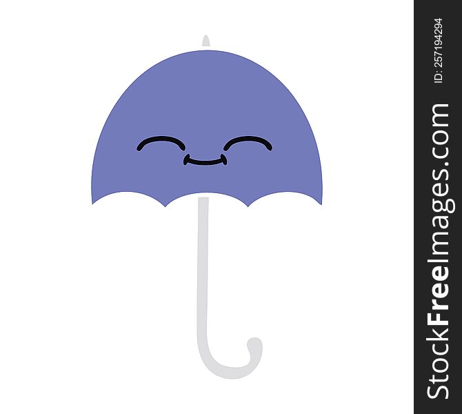 Flat Color Retro Cartoon Umbrella