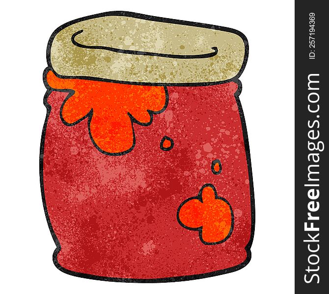 freehand textured cartoon jar of jam
