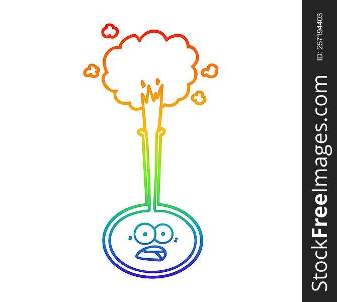 Rainbow Gradient Line Drawing Cartoon Science Accident