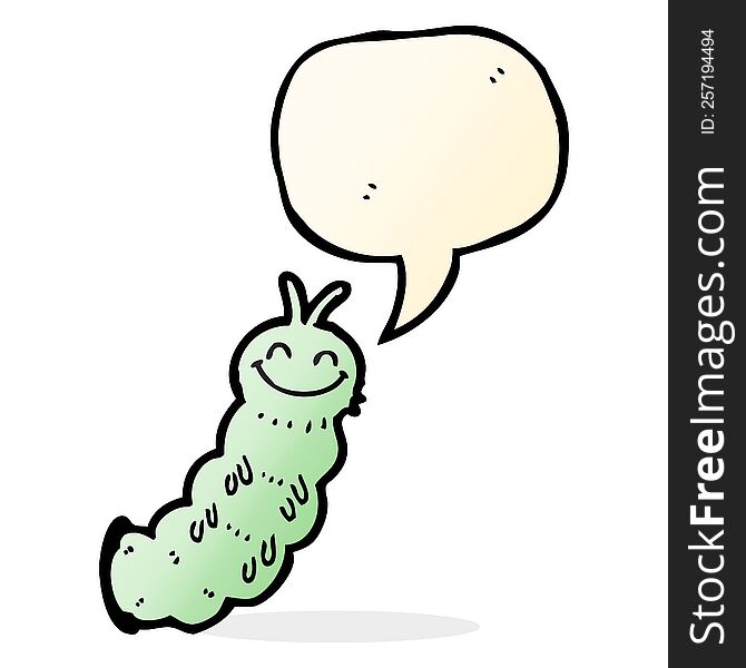 cartoon caterpillar with speech bubble