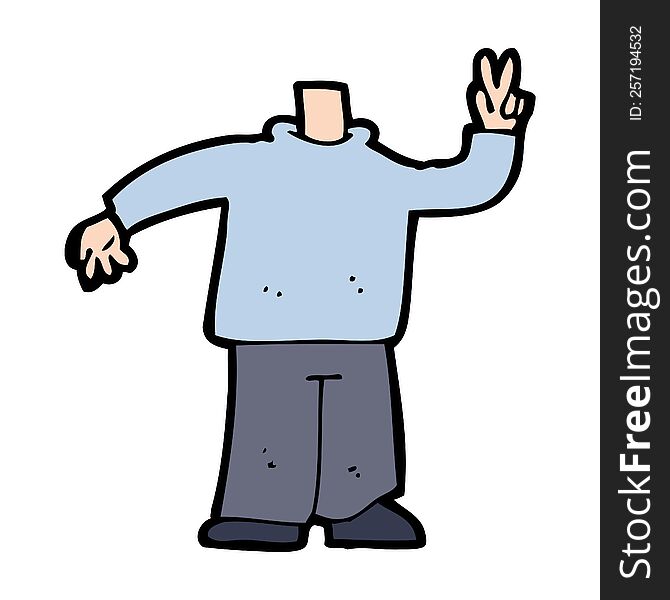 cartoon body giving peace sign  (mix and match cartoons or add own photos