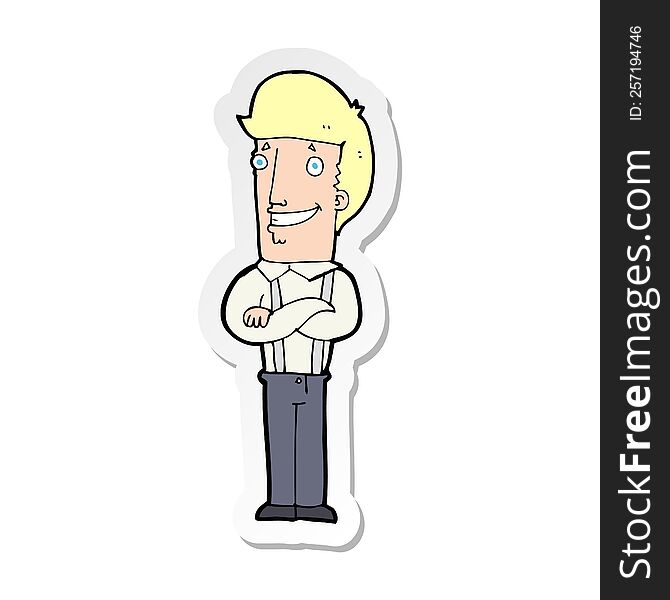 sticker of a cartoon proud man