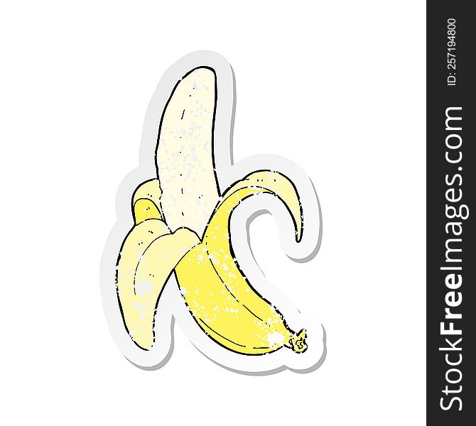 retro distressed sticker of a cartoon banana