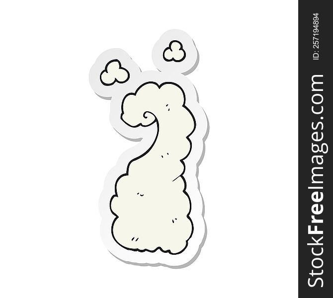 sticker of a cartoon puff of smoke