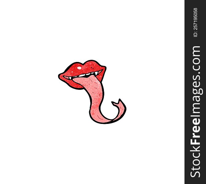 cartoon mouth sticking out tongue