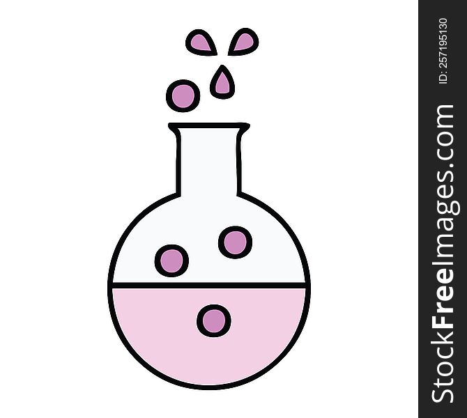 cute cartoon of a chemistry tube. cute cartoon of a chemistry tube