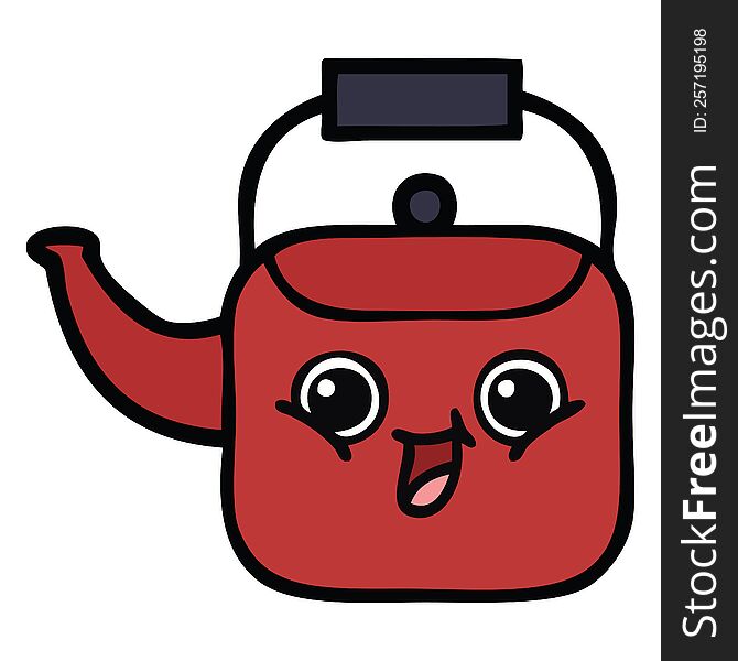 cute cartoon of a kettle. cute cartoon of a kettle