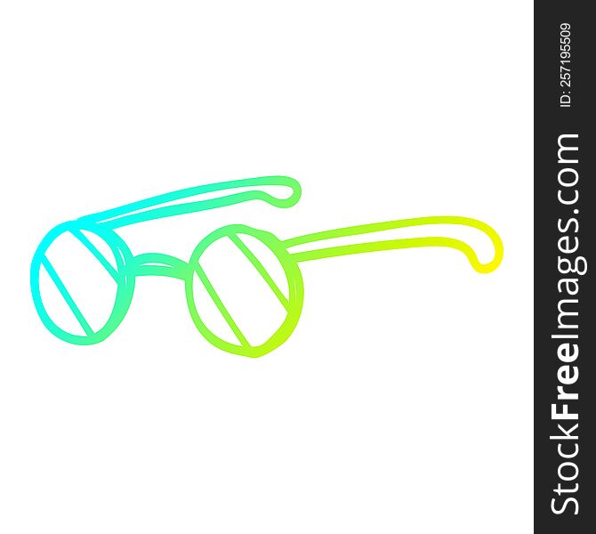 Cold Gradient Line Drawing Cartoon Round Spectacles