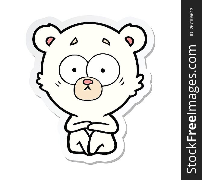 Sticker Of A Surprised Polar Bear Cartoon
