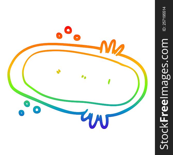 Rainbow Gradient Line Drawing Cartoon Amoeba