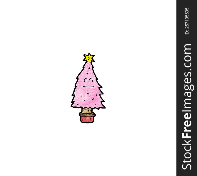 Cartoon Pink Christmas Tree