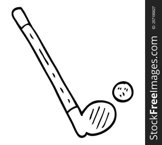 line drawing cartoon golf club