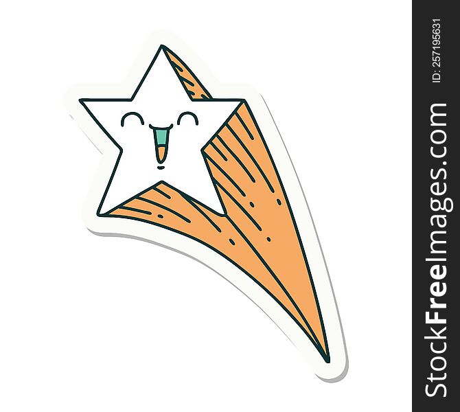 Sticker Of Tattoo Style Shooting Star