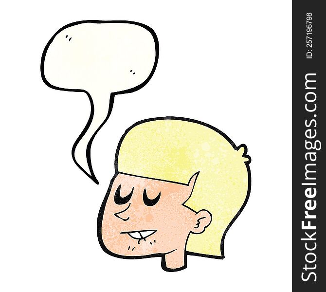 Speech Bubble Textured Cartoon Man Biting Lip