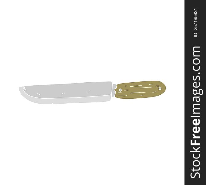 Flat Color Illustration Of A Cartoon Knife