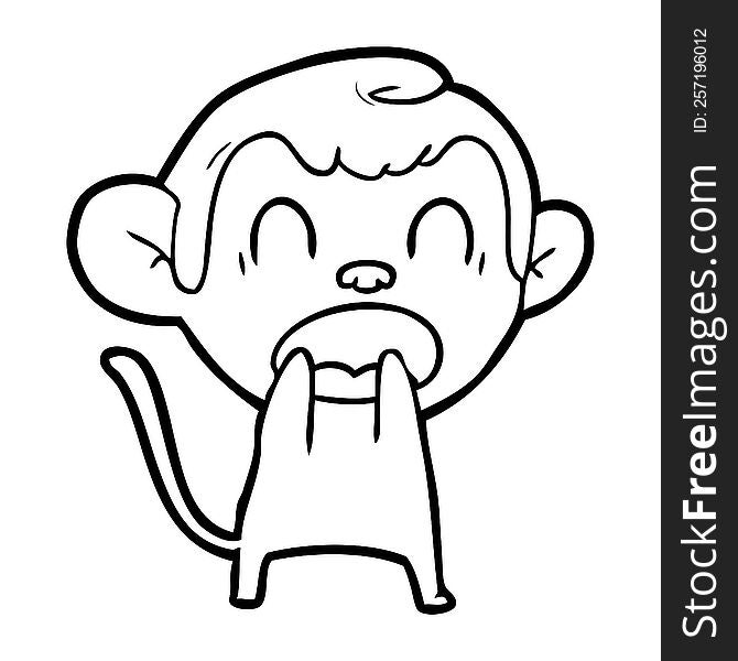 shouting cartoon monkey. shouting cartoon monkey