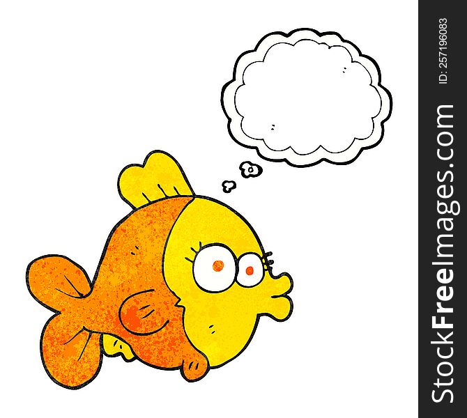 Funny Thought Bubble Textured Cartoon Fish