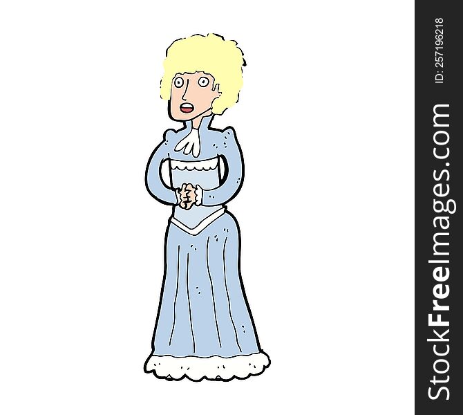 cartoon shocked victorian woman