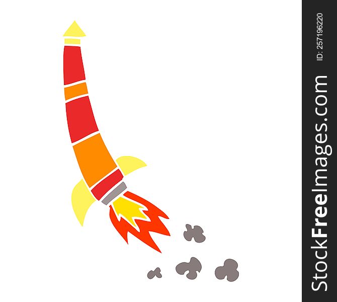 cartoon doodle space rocket