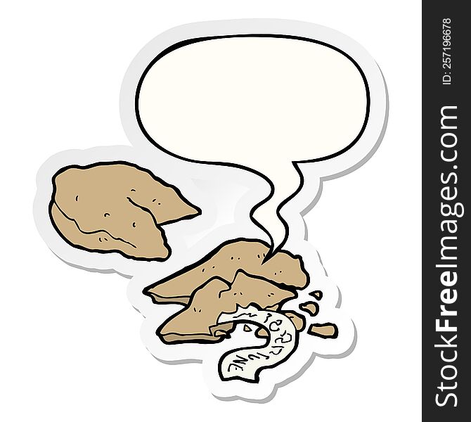 Cartoon Fortune Cookies And Speech Bubble Sticker
