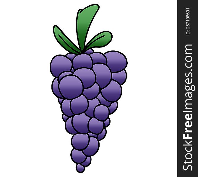 Quirky Gradient Shaded Cartoon Bunch Of Grapes