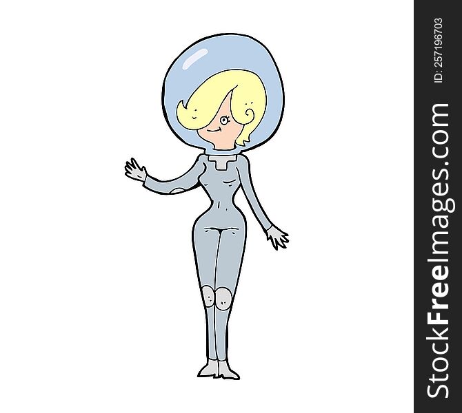 Cartoon Space Woman