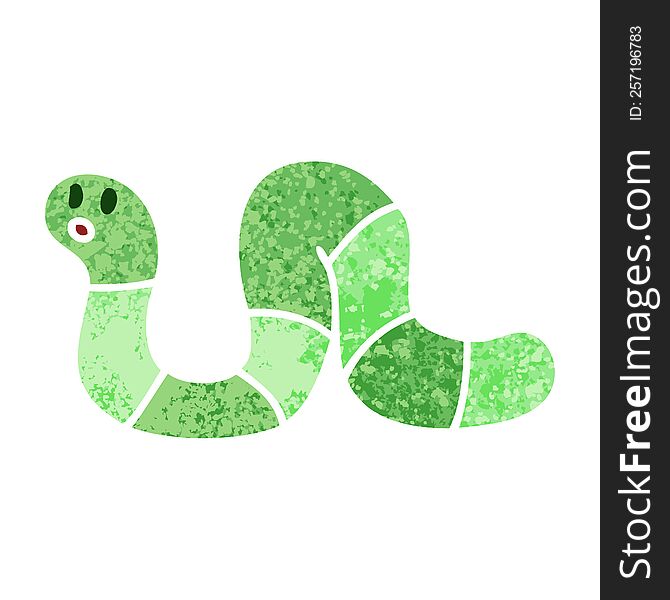retro illustration style quirky cartoon snake. retro illustration style quirky cartoon snake