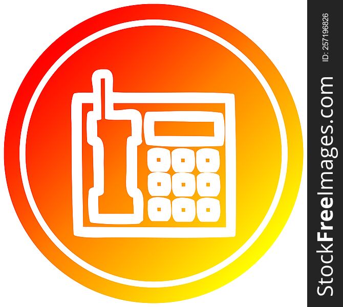 office telephone circular in hot gradient spectrum