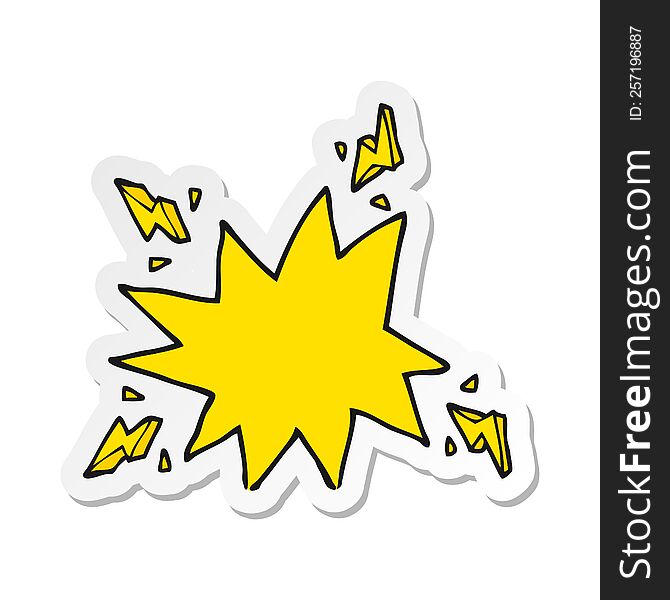 Sticker Of A Cartoon Electrical Sparks