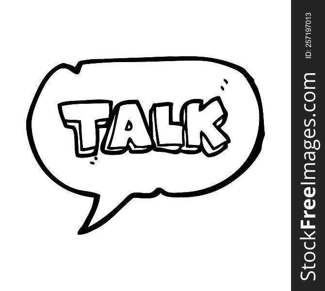 freehand drawn speech bubble cartoon talk symbol