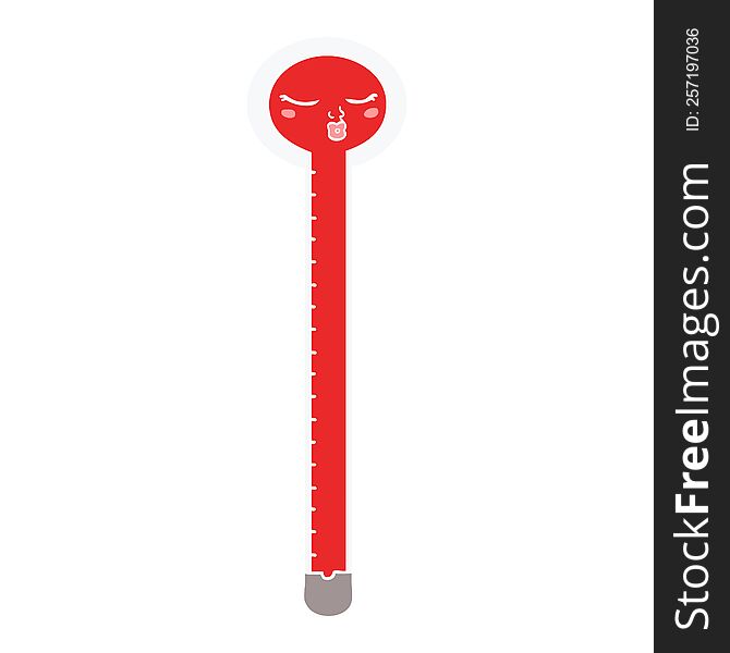 Flat Color Style Cartoon Thermometer