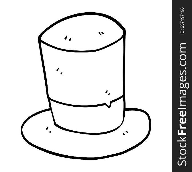 line drawing cartoon top hat