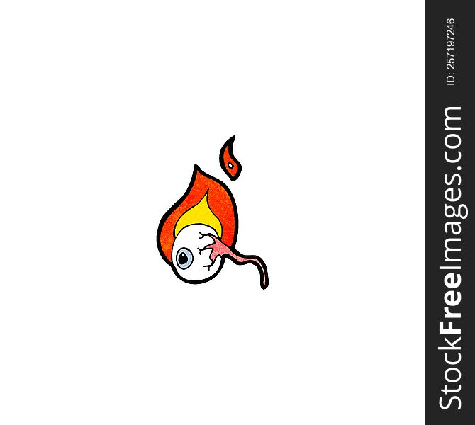 cartoon burning eyeball