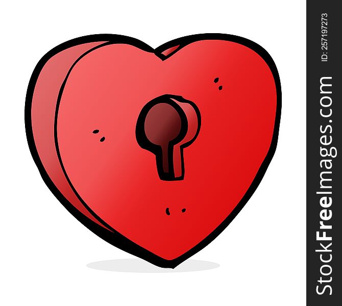 Cartoon Heart With Keyhole