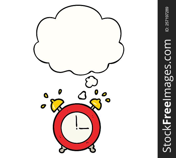 alarm clock with thought bubble. alarm clock with thought bubble