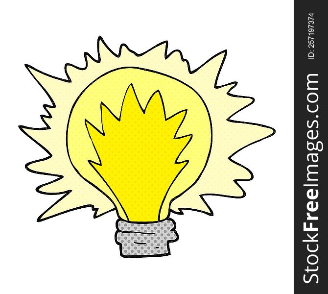 freehand drawn cartoon light bulb