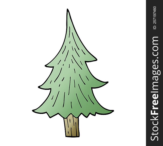 cartoon doodle pine trees