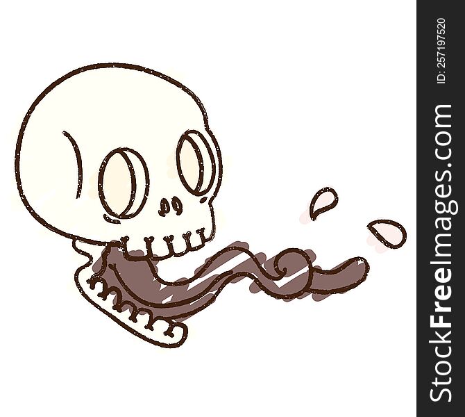Gross Skull Chalk Drawing