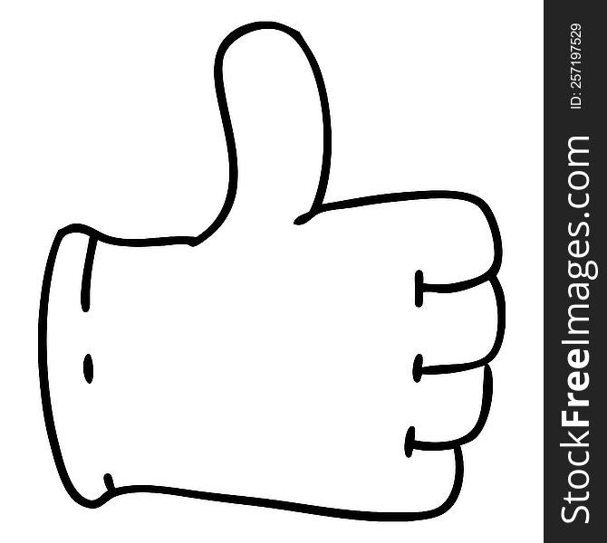 line doodle glove giving thumbs up symbol
