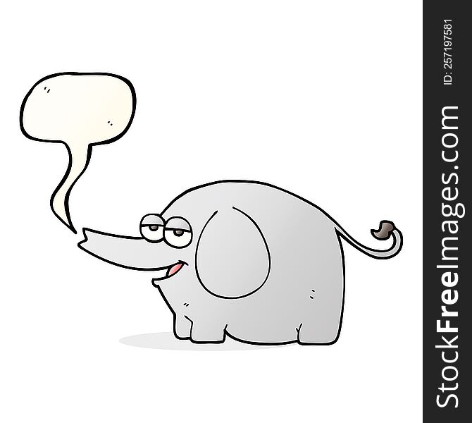 Speech Bubble Cartoon Elephant Squirting Water