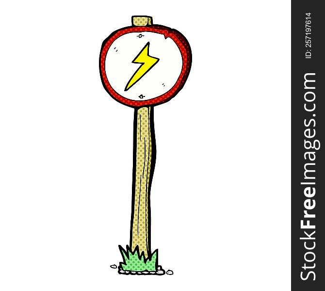 Cartoon Electrical Warning Sign