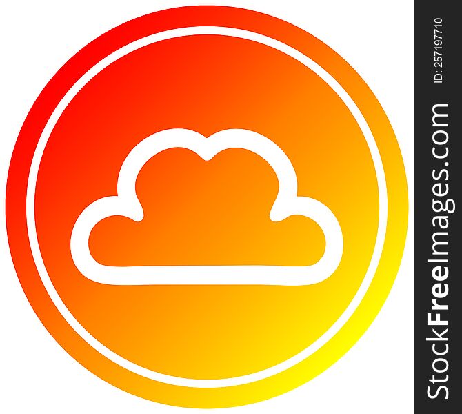 simple cloud circular icon with warm gradient finish. simple cloud circular icon with warm gradient finish