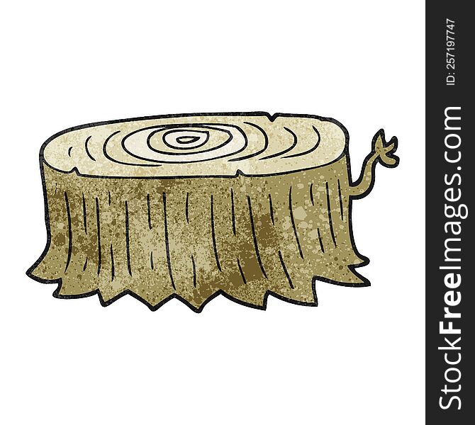 Textured Cartoon Tree Stump