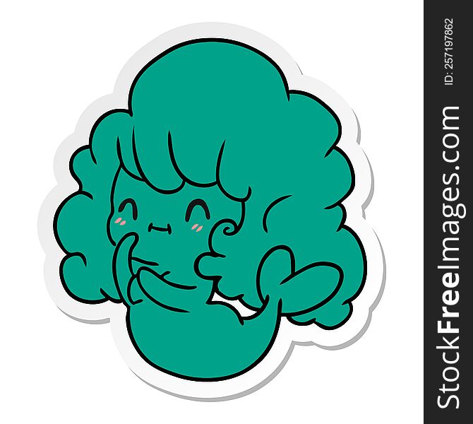 sticker cartoon illustration kawaii cute ghost mermaid. sticker cartoon illustration kawaii cute ghost mermaid