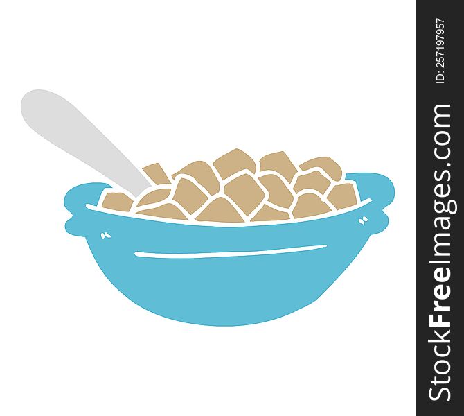 Flat Color Style Cartoon Cereal Bowl