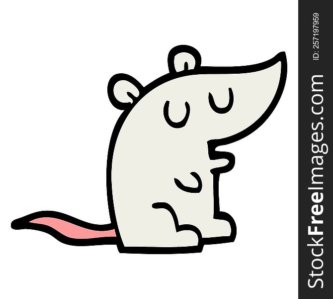 Hand Drawn Doodle Style Cartoon Mouse