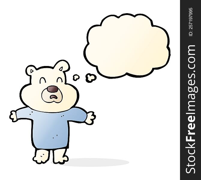 Cartoon Unhappy Polar Bear  With Thought Bubble